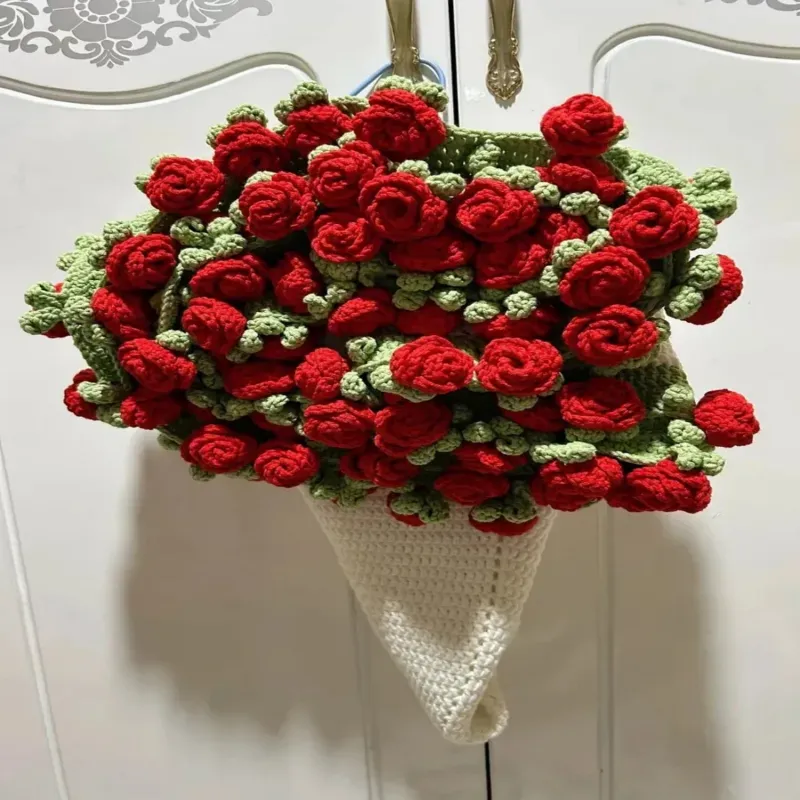 DIY Kit for Hand-knitted Rose Blanket